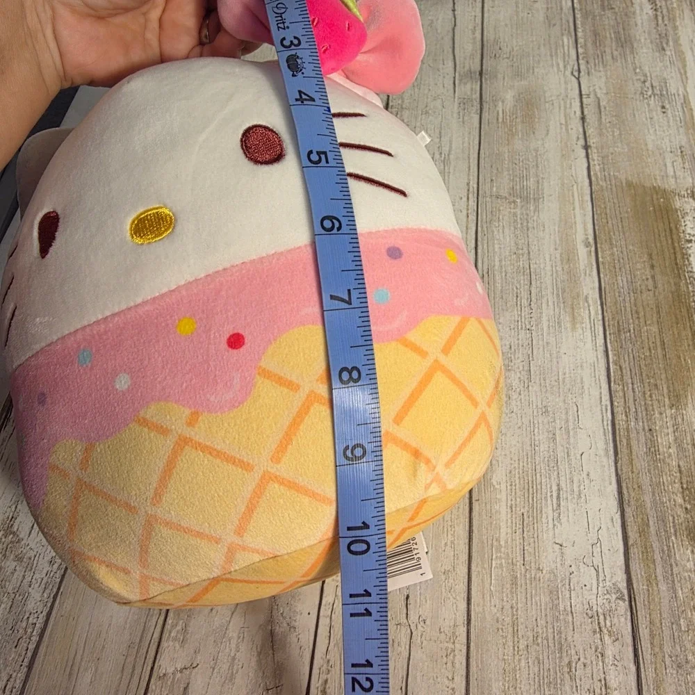 Squishmallows Sanrio Hello Kitty Ice Cream Cone Plush 12 Inch Pink White 2023